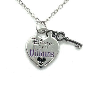 Inspired team villains sterling necklace with black plated key 18-20"